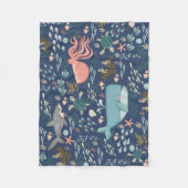 Blau unter dem Meereskorallenoctopus Whale Shark B Fleecedecke (Vorderseite)