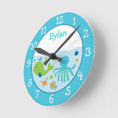 Blau unter dem SeeKinderzimmer Runde Wanduhr (Winkel)