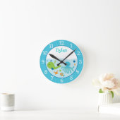 Blau unter dem SeeKinderzimmer Runde Wanduhr (Zuhause)