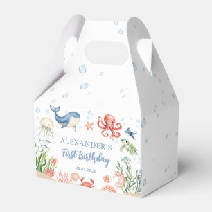 Blau unter Meer Ozean Tiere Geburtstag Geschenkschachtel