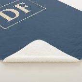 Blau/Vanilla Mit Monogramm Sherpadecke (3/4)