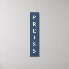 Blau/Vanilla Vor/Familie/Nachname Leinwanddruck