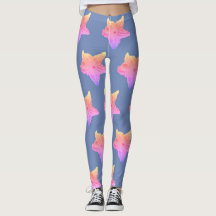 Blau verblaßt Gurken-Blumen-Leggings