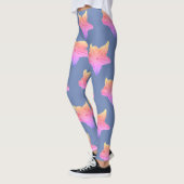 Blau verblaßt Gurken-Blumen-Leggings Leggings (Links)