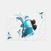 Blau verdeckte Lovebirds-Decke Fleecedecke (Vorderseite (Horizontal))