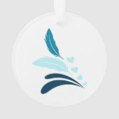 Blau verdeckte Lovebirds Ornament (Rückseite)