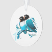 Blau verdeckte Lovebirds Ornament (Vorderseite)