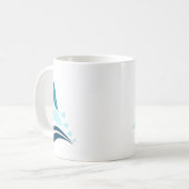 Blau verdeckte Lovebirds Tasse (Vorderseite Links)