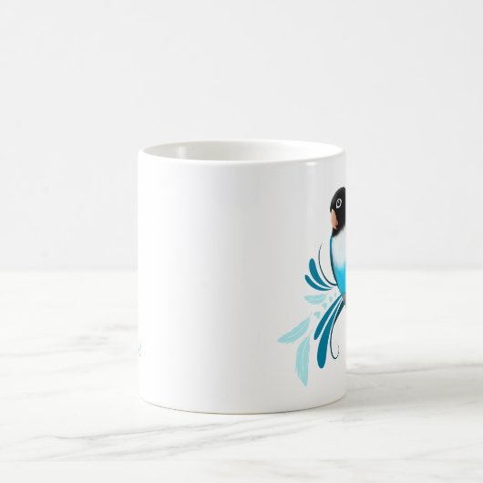Blau verdeckte Lovebirds Tasse (Mittel)