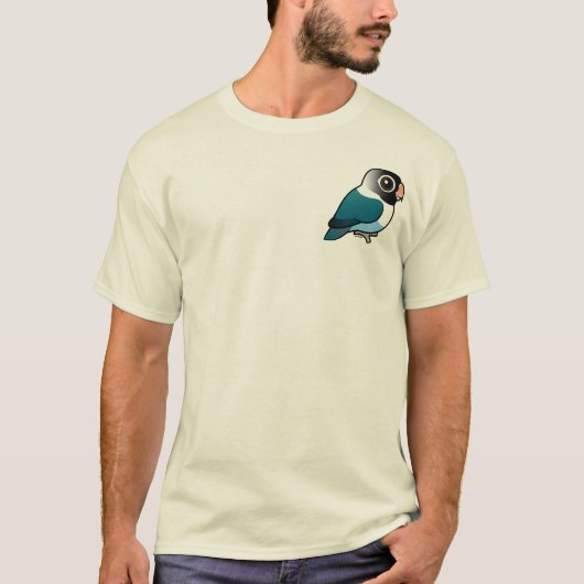 Blau verdeckter Lovebird T-Shirt (Vorderseite)