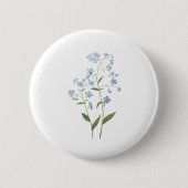 blau vergessen mich nicht Blume 2021 Aquarell Button (Vorderseite)