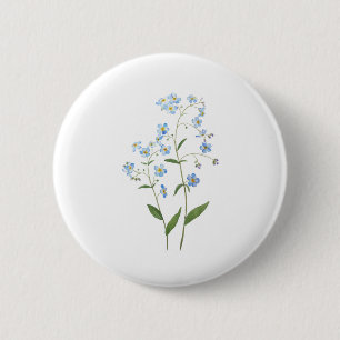 blau vergessen mich nicht Blume 2021 Aquarell Button