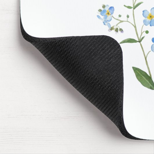 blau vergessen mich nicht Blume 2021 Aquarell Mousepad (Ecke)