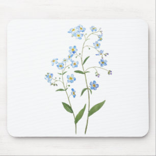 blau vergessen mich nicht Blume 2021 Aquarell Mousepad