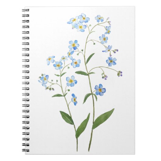 blau vergessen mich nicht Blume 2021 Aquarell Notizblock (Vorderseite)