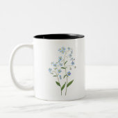 blau vergessen mich nicht Blume 2021 Aquarell Zweifarbige Tasse (Links)