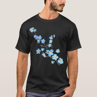 Blau Vergiss mich nicht Aquarellbilder T-Shirt