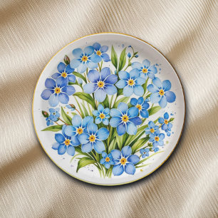 Blau Vergiss mich nicht Blume Elegant Pappteller
