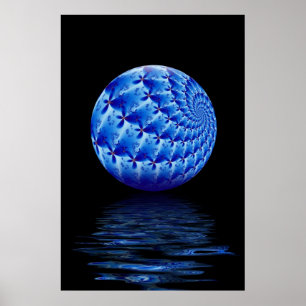 Blau verschobener Bereich-Fraktal-Druck Poster
