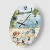 Blau verschwunden Angel-Eimer-See Große Wanduhr (Winkel)