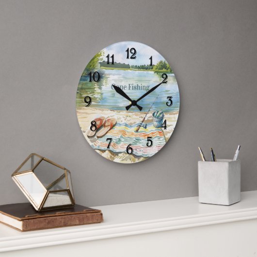Blau verschwunden Angel-Eimer-See Große Wanduhr (Büro)