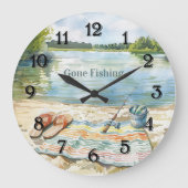 Blau verschwunden Angel-Eimer-See Große Wanduhr (Vorderseite)