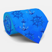 Blau versendet Rad und Anker Krawatte (Gerollt)