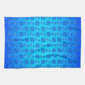 Blau versendet Rad und Anker Küchentuch (Horizontal)