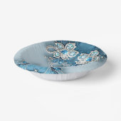 Blau Verziert Pappteller (Gewinkelt)