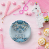 Blau Verziert Pappteller (Party)