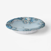 Blau Verziert Pappteller (Gewinkelt)