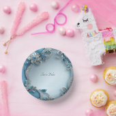 Blau Verziert Pappteller (Party)