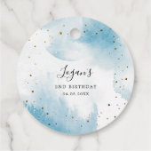 Blau Vielen Dank an den Mond und zurück zum Geburt Geschenkanhänger (Rückseite)