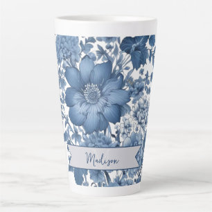 Blau Vintag Chinoiserie Personalisiertes Florenz Milchtasse