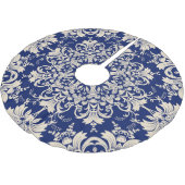 Blau Vintag: Elegantes, nahtloses Muster. Polyester Weihnachtsbaumdecke (Schrägansicht)