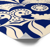 Blau Vintag: Elegantes, nahtloses Muster. Poster (Ecke)