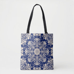 Blau Vintag: Elegantes, nahtloses Muster. Tasche
