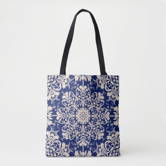 Blau Vintag: Elegantes, nahtloses Muster. Tasche (Vorderseite)