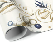 Blau Vintag Inspiriert Geschenkpapier (Rolleneckpunkt)