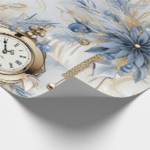 Blau Vintag Inspiriert Geschenkpapier (Ecke)