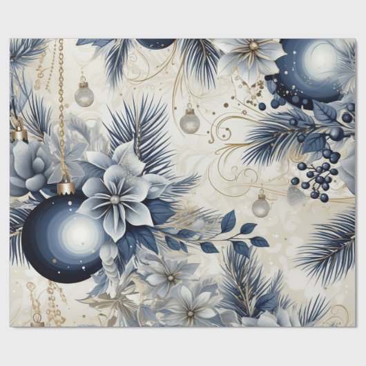 Blau Vintag Inspiriert Geschenkpapier (Flach)