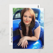 Blau Vintag Postkarte (Vorne/Hinten)