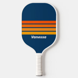 Blau Vintag über Streifen mit Name Pickleball Schläger