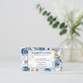 Blau Vintag Visitenkarte (Stehend Vorderseite)