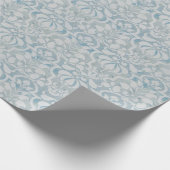 Blau Vintager Viktorianischer Damast Nahtloses Mus Geschenkpapier (Ecke)