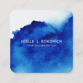 BLAU/Vintages Aquarellblau Quadratische Visitenkarte (Vorderseite)