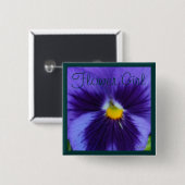 Blau-Violetter Pansy Button (Vorne & Hinten)