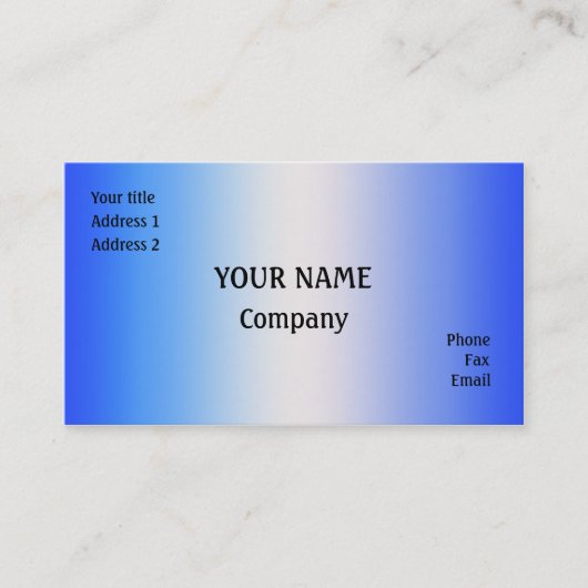 Blau Visitenkarte (Vorderseite)