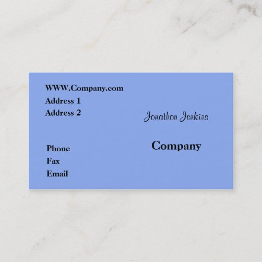 Blau Visitenkarte (Vorderseite)