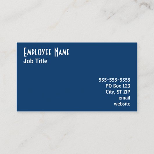 Blau Visitenkarte (Rückseite)